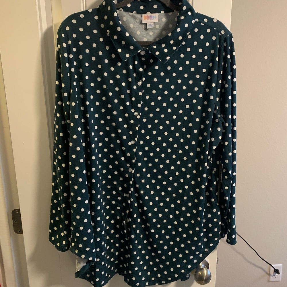 LulaRoe long sleeve button up shirt